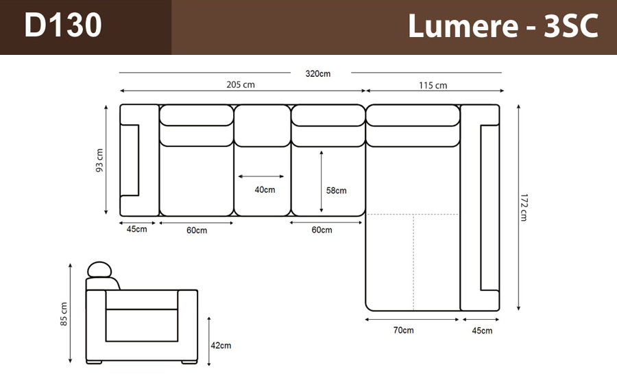 Lumere 3SC- Leather Sofa Lounge Set